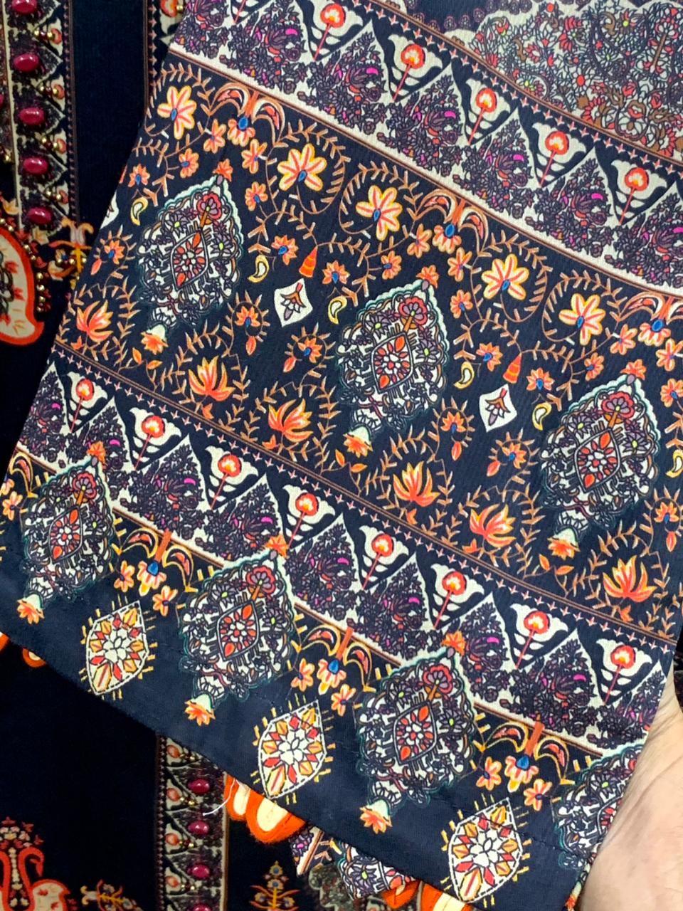 Charcoal Motif Cotton