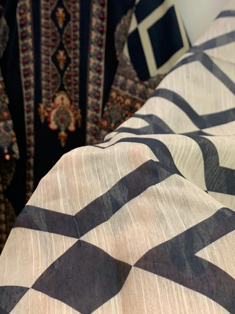 Charcoal Motif Cotton