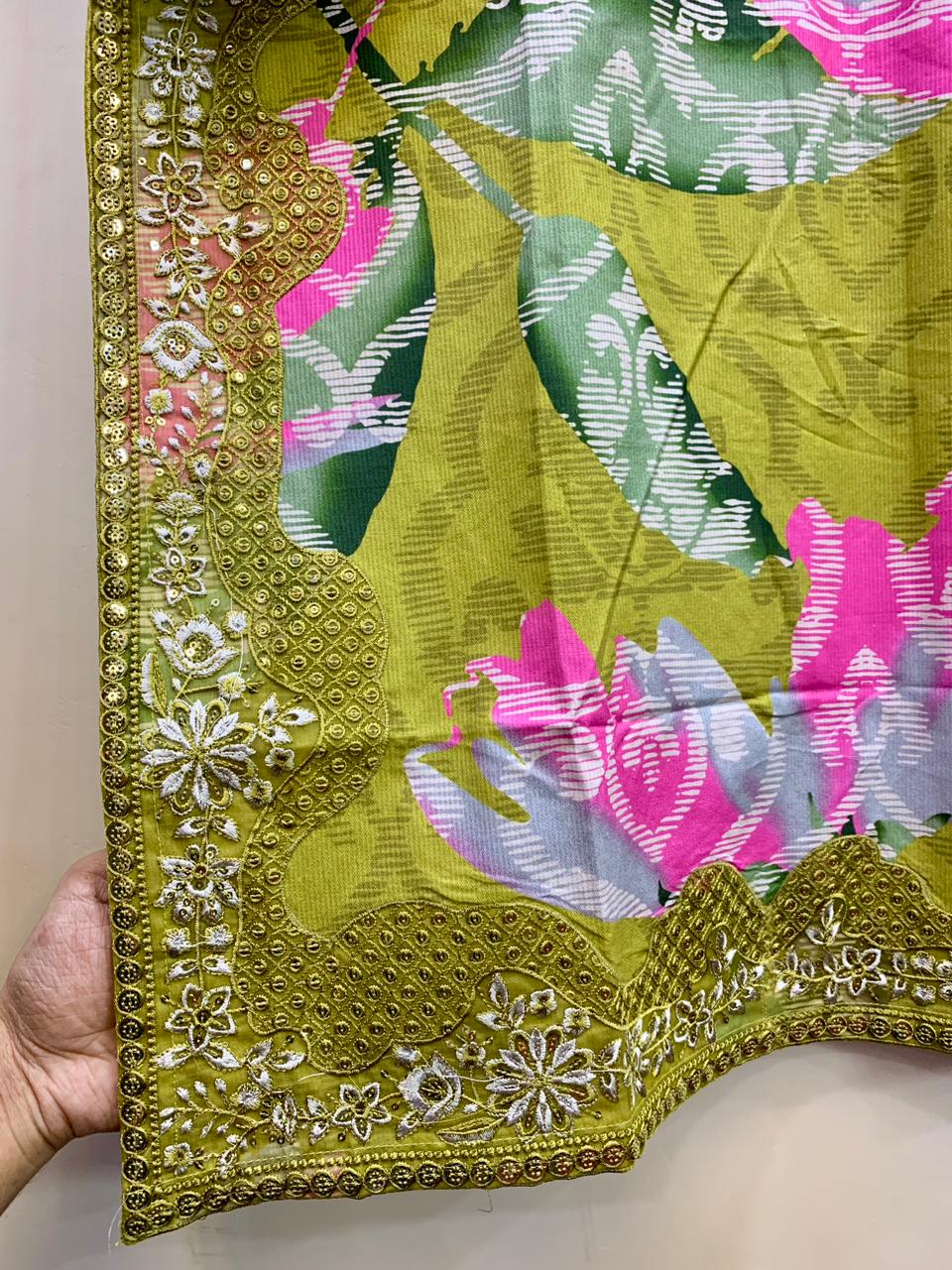 Vibrant Floral Embroidered