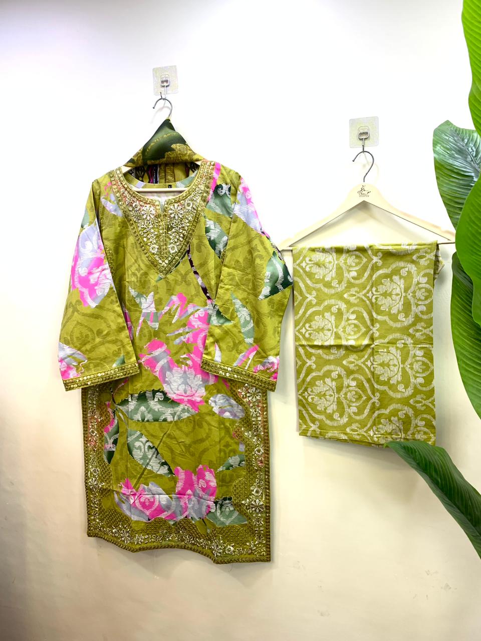 Vibrant Floral Embroidered