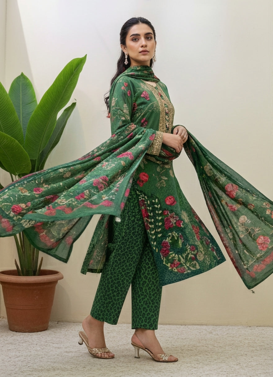 Emerald Floral Elegance