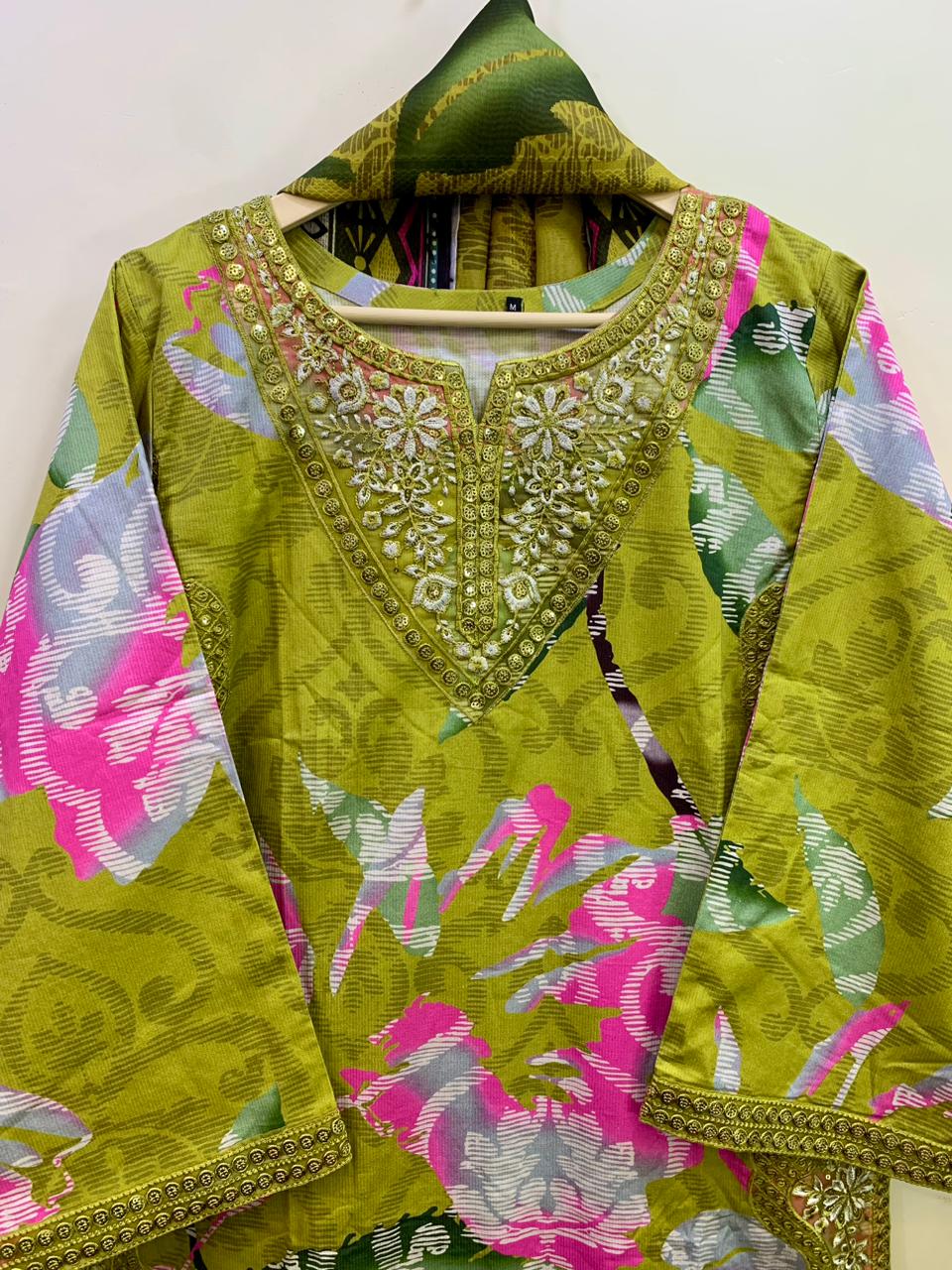 Vibrant Floral Embroidered