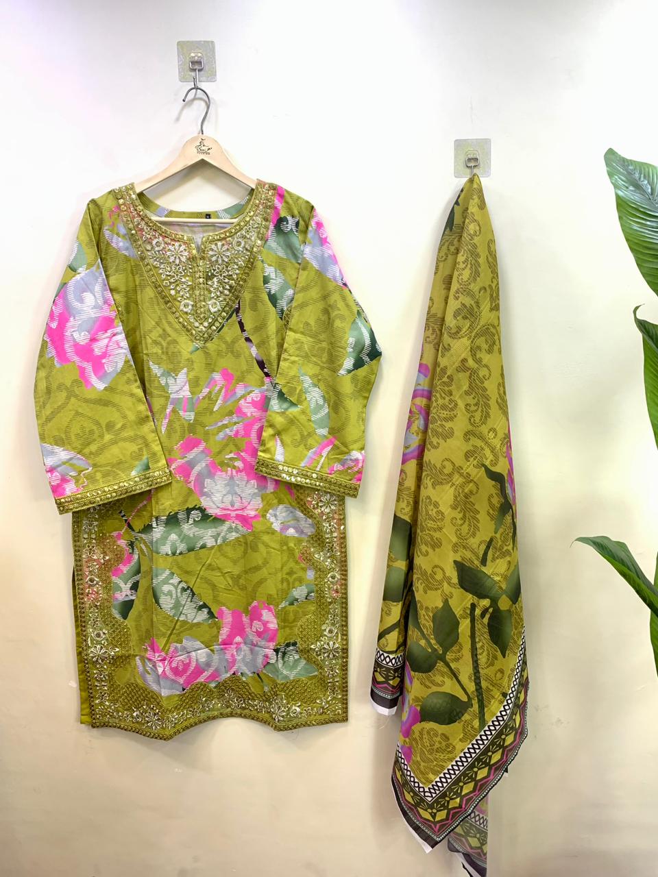 Vibrant Floral Embroidered